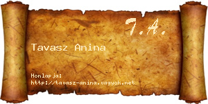 Tavasz Anina névjegykártya
